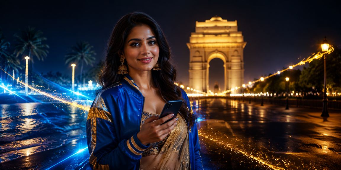 Delhi's iconic India Gate with enthusiastic players enjoying online Rummy tournaments