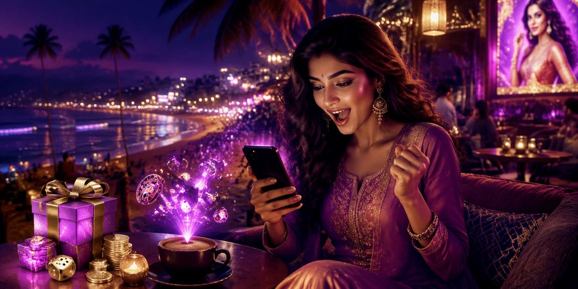 Goa beach scene with relaxed deposit bonus users on mobile devices