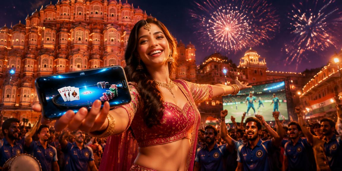 Player enjoying online poker game in Jaipur, India